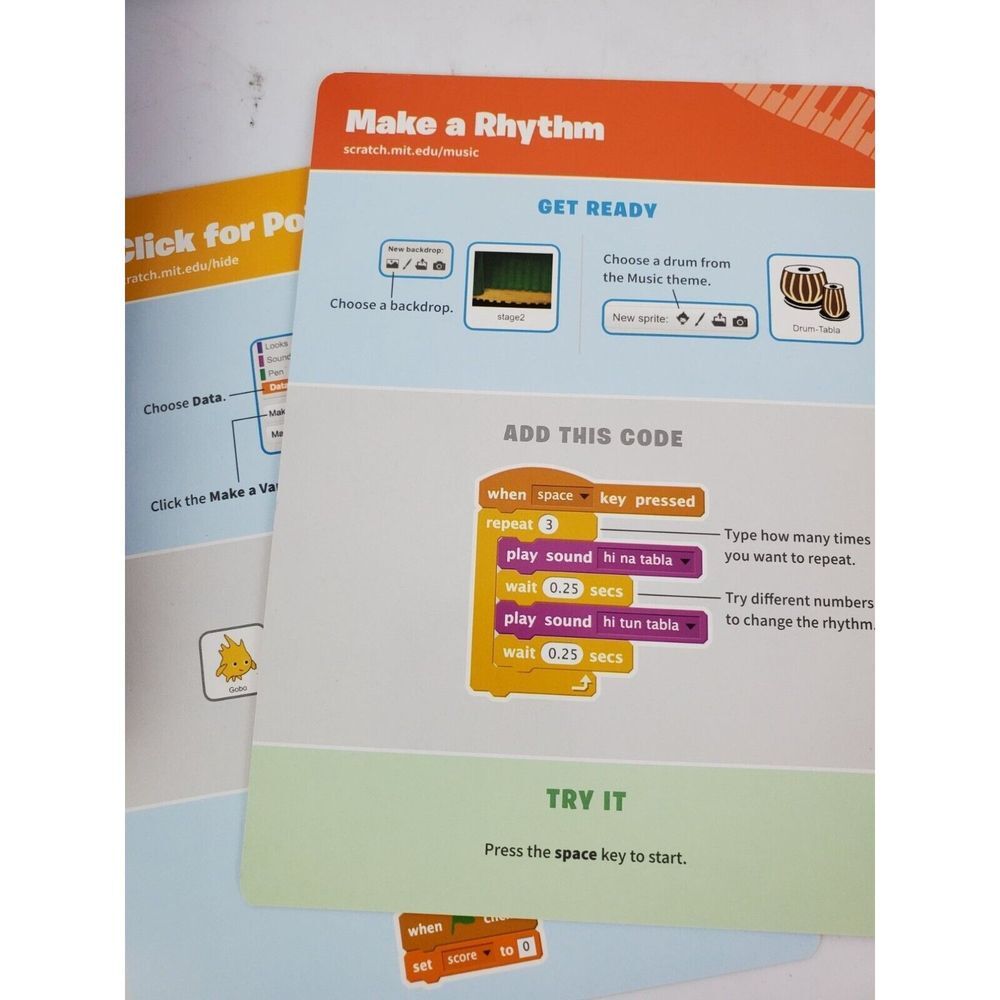 Scratch Coding Cards Ages 8+ Beginner Level Learn to Code STEM4 - Picture 4 of 4